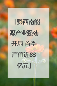 黔西南能源产业强劲开局 首季产值近83亿元
